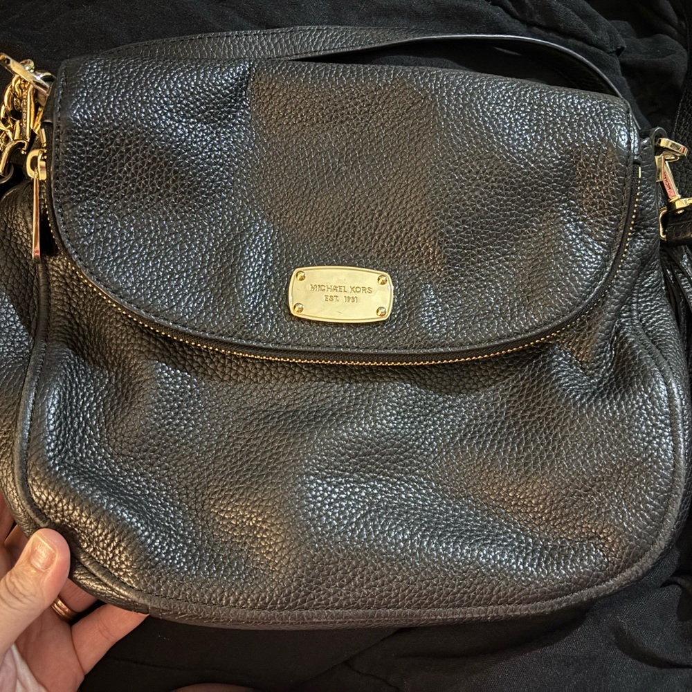 Michael Kors Pebbled Black Shoulder Bag